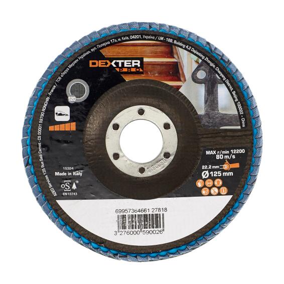 Flap Disc Zirconium Multipurpose Dexter Pro 125Mm P120