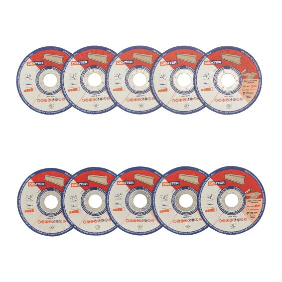 Cutting Disc Dexter Metal/Inox 115X1X22,2Mm 10 Pieces