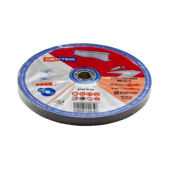 Cutting Disc Dexter Metal/Inox 230X3X22,2Mm 5 Pieces