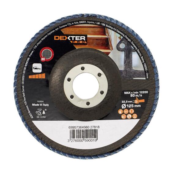 Flap Disc Zirconium Multipurpose Dexter Pro 125Mm P80