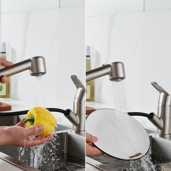 Delinia kemi pullout  kitchen tap brushed nickel