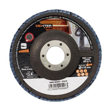 Flap Disc Zirconium Multipurpose Dexter Pro 115Mm P80