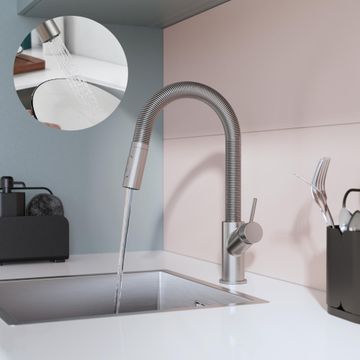 Delinia michigan kitchen mixer tap brushed nickel