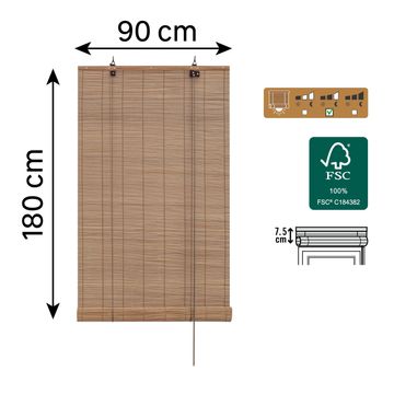 Blind bamboo unda natural 90x180cm inspire