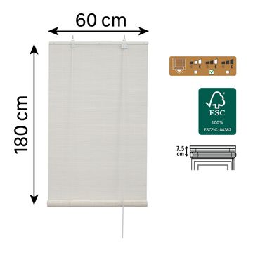 Blind bamboo unda white 60x180cm inspire