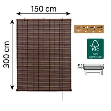 Blind bamboo slats outdoor izana chocolate 150x300cm inspire