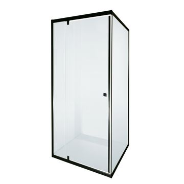 Sierra Pivot & Panel Semi Frameless Shower Door Black W90cmxD90cmxH1850cm