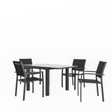 NATERIAL LYRA ALU DINING ARMCHAIR DGRY