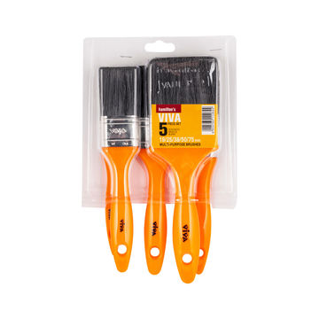 Hamilton's Viva Paint Brush Set Multi-Purpose 19mm, 25mm, 38mm, 50mm & 75mm