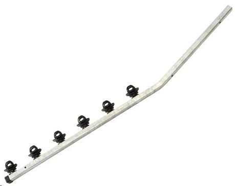 Electric fence bracket square tube 6 lines angled hot dipped galvanised