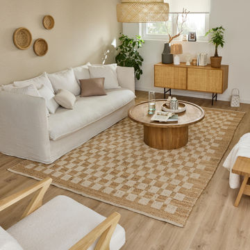 Rug checks natural 200x290cm inspire