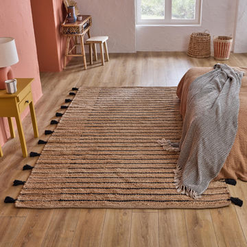 Rug jimma natural black 160x230cm inspire