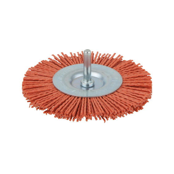 Nylon wheel brush, 6 mm shank WOLFCRAFT