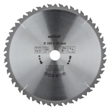 Circular saw blade WOLFCRAFT 28 teeths 300x30x32mm