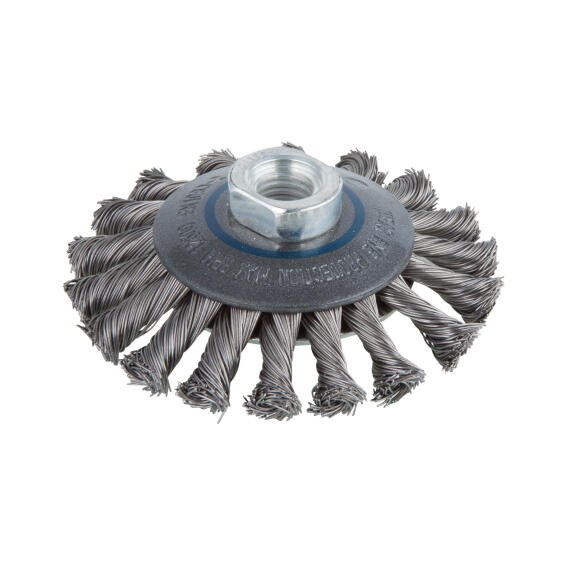 Wire brush conical twisted thread m 14 WOLFCRAFT