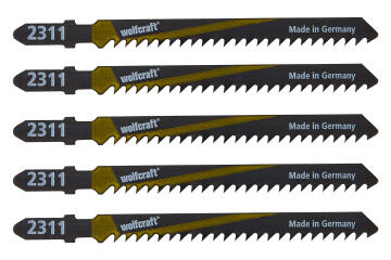 5 Jigsaw blades WOLFCRAFT T-shaft hcs rough cut