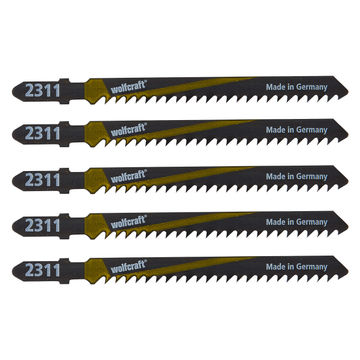 5 Jigsaw blades WOLFCRAFT T-shaft hcs rough cut