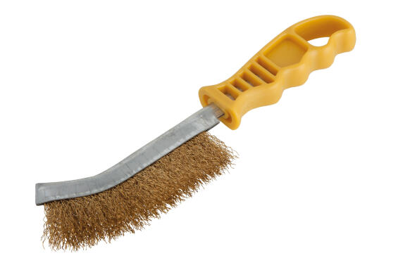 Hand wire brush, brass, plastic handle WOLFCRAFT