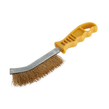 Hand wire brush, brass, plastic handle WOLFCRAFT