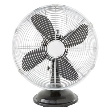 Metal Desk Fan Black 30cm 15W  
