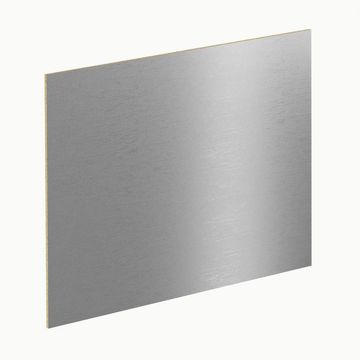 Kitchen Backsplash Laminate W300Cm X H64Cm X D0,8Cm Stainless Steel Brushed Effect