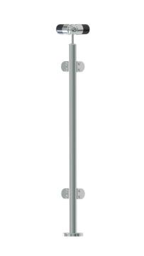 Balustrade Stanchion Stainless Steel Glass Level Topmount Welded Flange-90° for Glass from 6 up to 8.38mm thick-38.1mm diameter