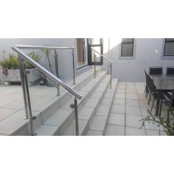 Stainless Steel 304 intermediate post for glass balustrade solution for staircase installation
