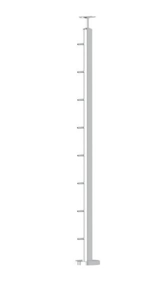 Stainless Steel 304 end post for cable balustrade solution on leveled surface