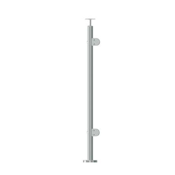 Stainless Steel 304 end post for glass balustrade on leveled surface
