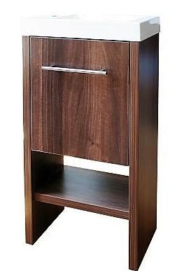 Bathroom Cabinet and Basin Free Standing 1 Door Philly American Walnut 450mm