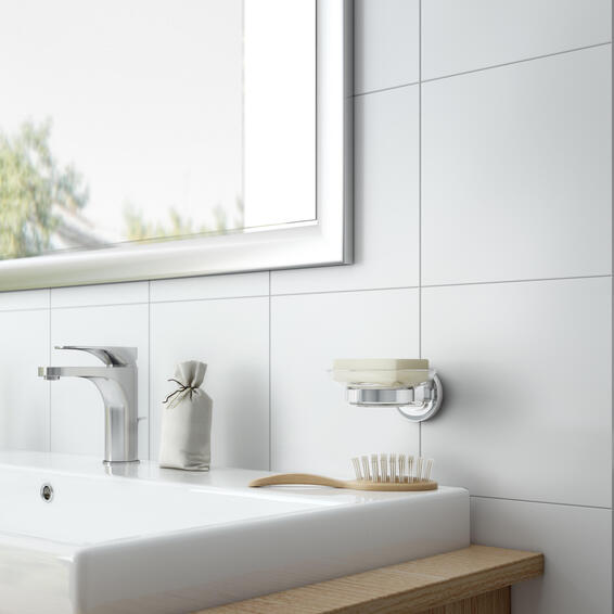 Sensea Elliot Wall Mounted Soap Holder Glass and Chrome 