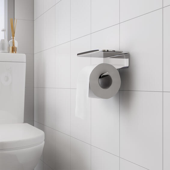 Sensea Tiger Toilet Paper Holder With Shelf Chrome