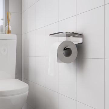 Sensea Tiger Toilet Paper Holder With Shelf Chrome