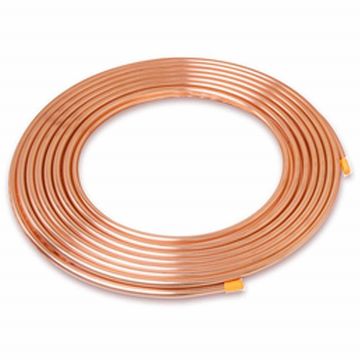 Copper pipe soft drawn coil 3/8" or 8mm x 15.24m Length