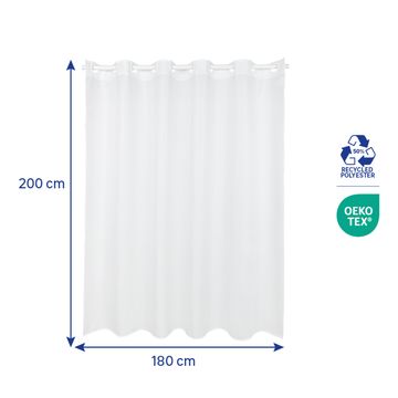 Sensea Neo Polyester Shower Curtain White W180cmxH200cm