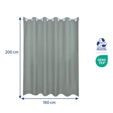 Sensea Neo Polyester Shower Curtain Green W180cmxH200cm