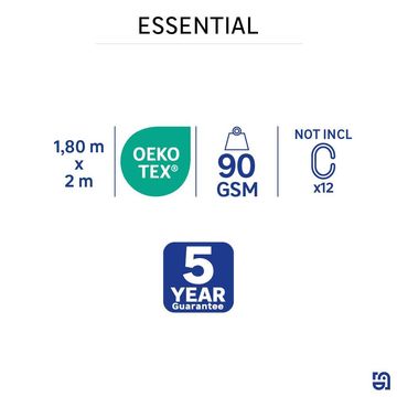 Mia Peva Shower Curtain White W180cmxH200cm