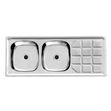 Cam Stelon Drop in Kitchen Sink 1200mm x 480mm DEB Choc detail drainer  40mm Waste