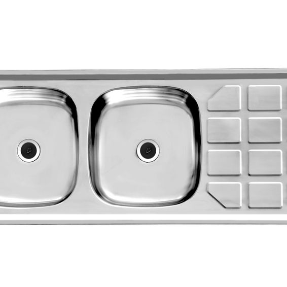 Cam Stelon Drop in Kitchen Sink 1200mm x 480mm DEB Choc detail drainer  40mm Waste