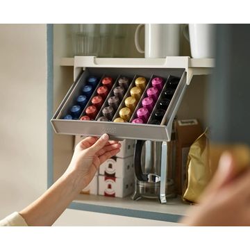 Fine living under shelf coffee pod drawer 18.4x27.2x 7.5cm grey