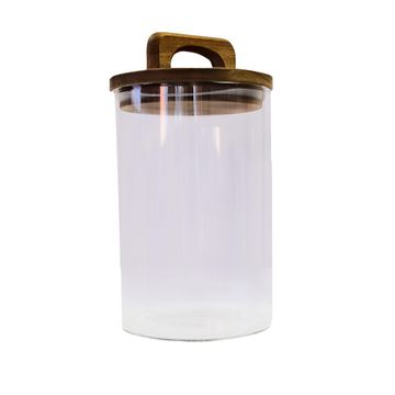Fine living food stroage contaier with acacia lid 1000ml 10x15cm