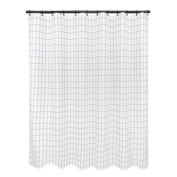Sensea Polyester Shower Curtain Tile Pattern Black W180cmxH200cm