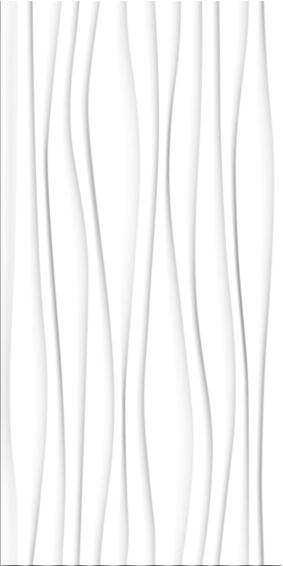Wall tile ceramic onda bianco 300x600mm