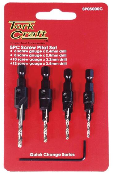 Screw Pilot Set 5Pc TORKCRAFT