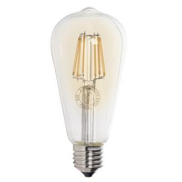 Brightstar ST64 Amber Light Bulb E27 6W Warm White 600LM GLASS