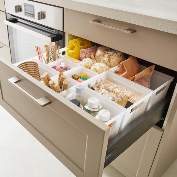 Kitchen Plastic Box For Splashback Rail Or Drawer Translucent 10 X 10 X 14.7Cm