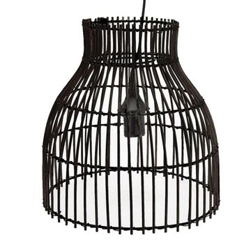 BLACK BAMBOO HANGING PENDANT LAMP 31X31X26CM