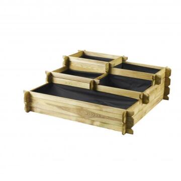 Planter, Raised Bed Planter Box, Wood, FOREST STYLE, 1000x1000x400mm