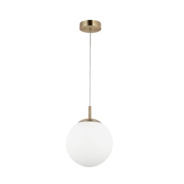 Inspire pendant light e27x1 d25 iron matt brass glass white  celestine