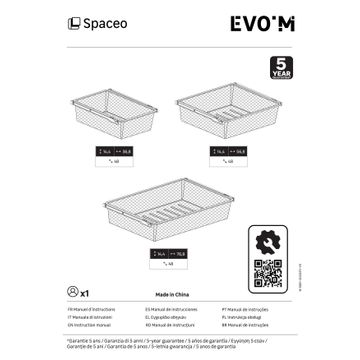 Spaceo evo'm sliding mesh basket 80x50cm cabinet black